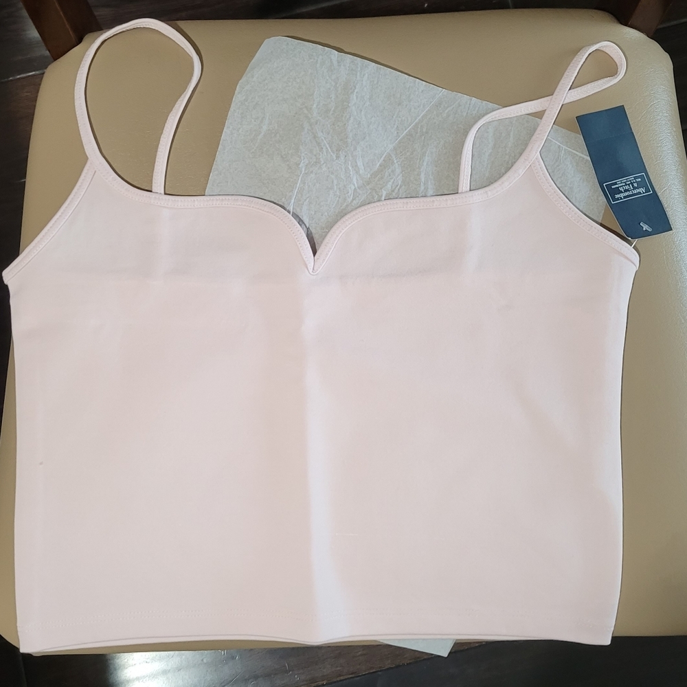 A&F Ponte Sweetheart Top, Medium, Light Pink